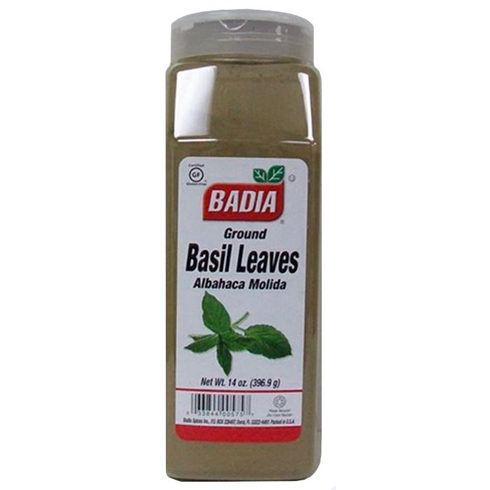 BADIA ALBAHACA MOLIDA 396G FRONT Condimento Badia Albahaca Molida, 113g - Imagen 1