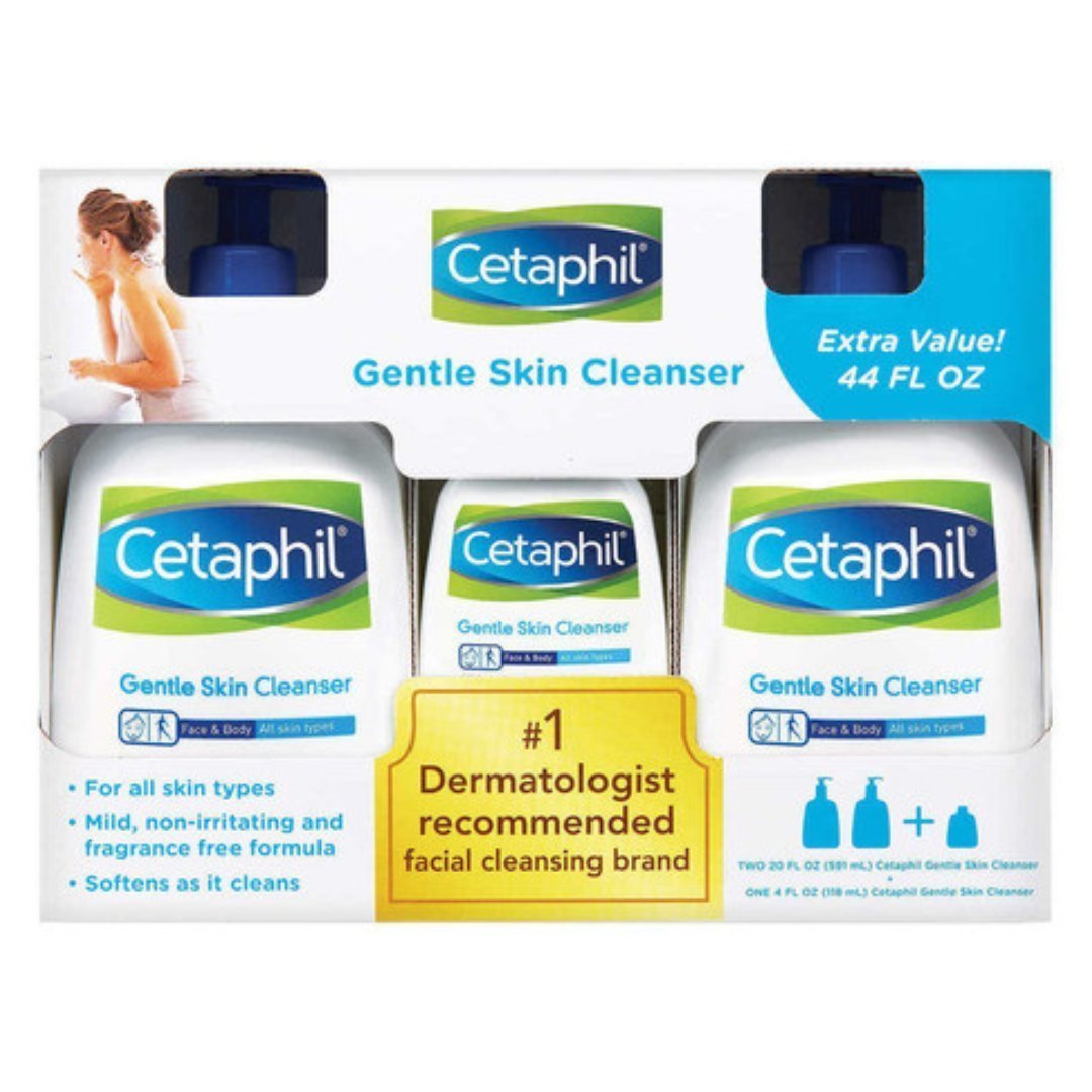 cetaphil Limpiador Facial y Corporal, Cetaphil 3 Pack / 591ml / 118ml - Imagen 1
