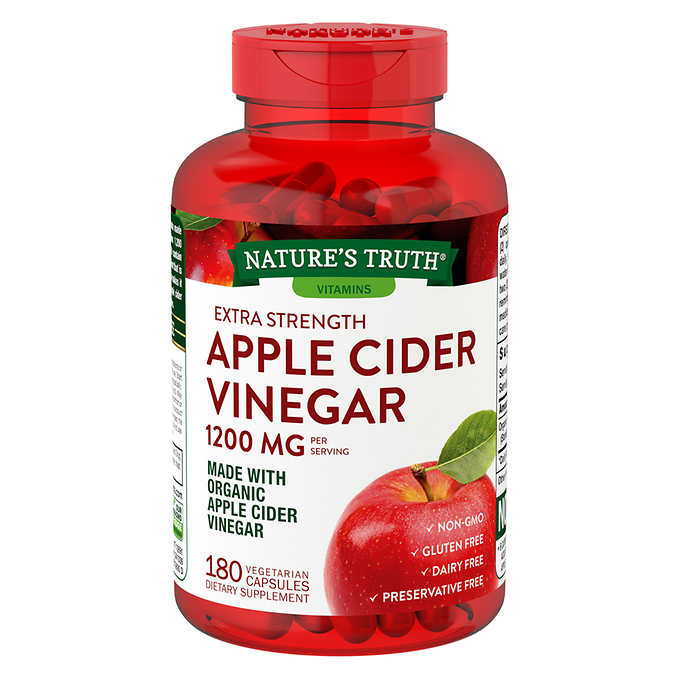 CAPSULAS DE VINAGRE DE MANZANA ORGANICAS 1200MG 180 PACK FRONT Cápsulas de Vinagre de Manzana Nature's Truth 1200mg 180 Pack - Imagen 1