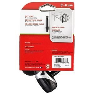 Candado De Acero Trenzado Con Llave de Bloqueo de Schwinn, 1.8m x 8mm - Imagen 3