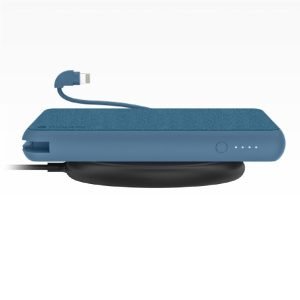 Cargador Portátil Mophie Plus XL De 10.000 mAh Con Cable Lightning Incorporado / Color Azul - Imagen 2