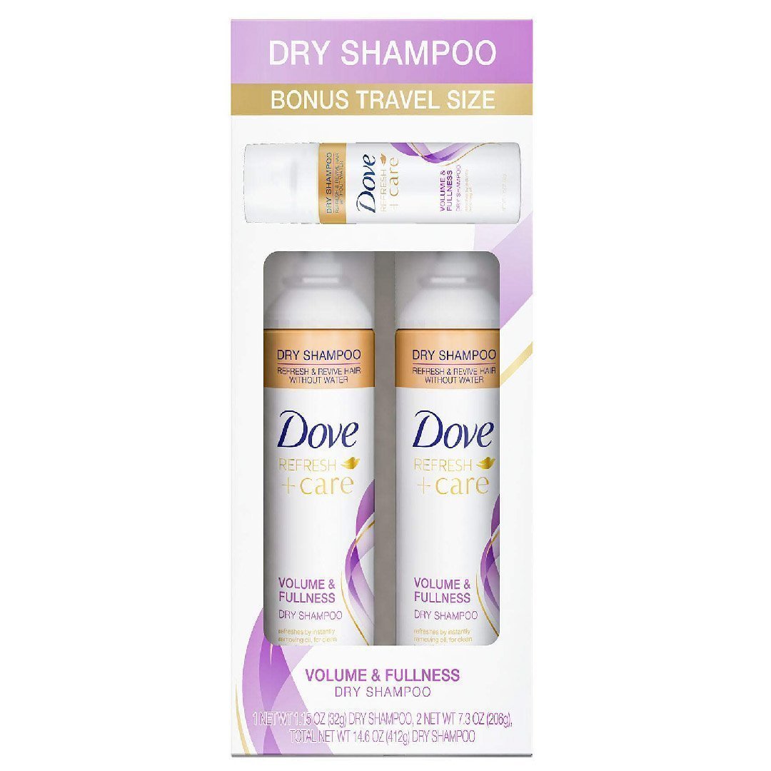 dryshampoo-02 Champú Seco Dove Volume and Fullness, 2 Pack de 207g + 1 Pack de 32g - Imagen 1