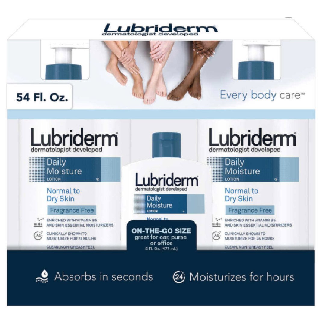 lubrideeerm-05 Loción Humectante Lubriderm Sin Perfume, 2 Pack 709ml + 177ml - Imagen 1