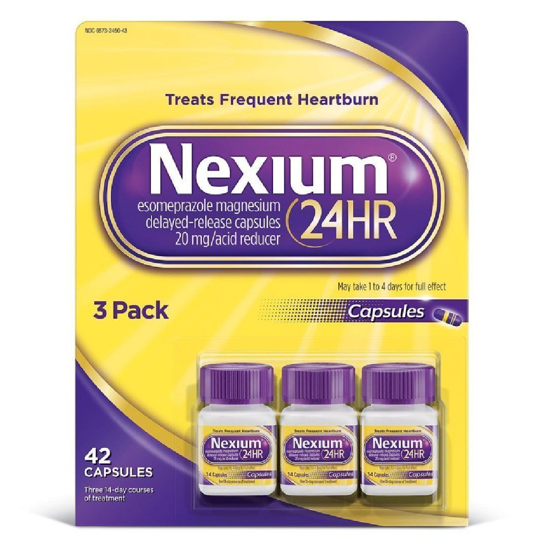 nexium-02 Esomeprazol Magnesio 20mg Nexium 24HR / 42 Capsulas / 3 Pack - Imagen 1
