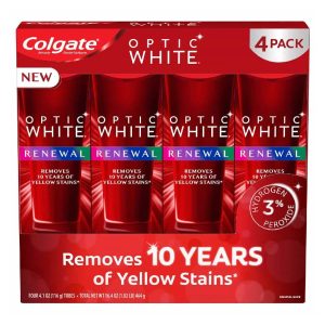 Pasta Dental Blanqueadora Colgate Optic White Renewal / 4 Pack