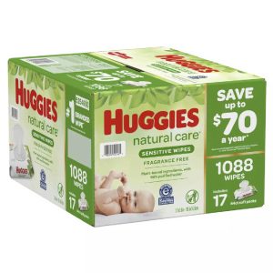 Toallitas Húmedas Huggies Natural Care Con Aloe Vera & Vitamina E / 1088 Toallitas / 17 Pack
