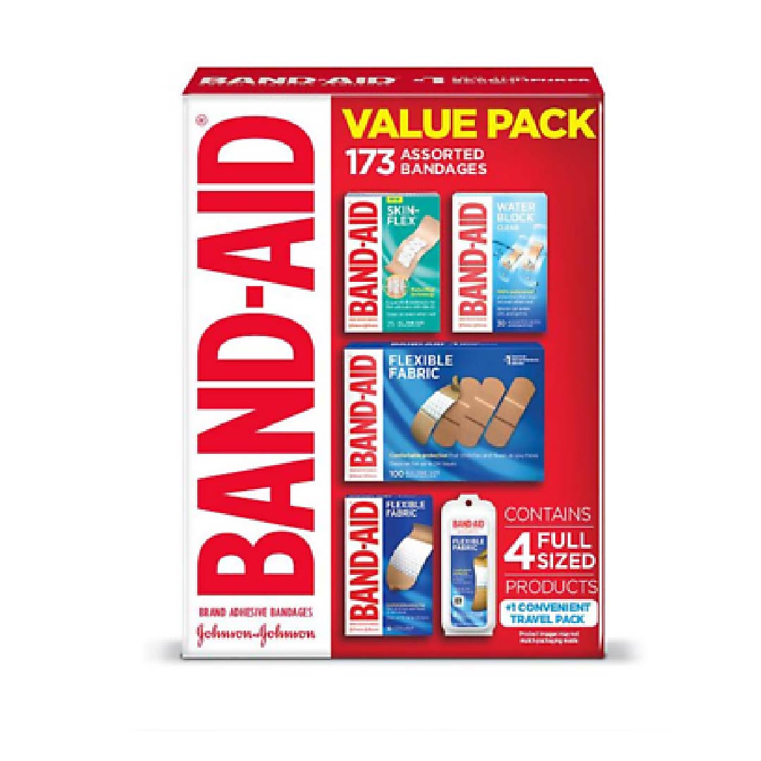 junio4-04 Curitas Tamaños Variados Band-Aid, 173 Pack Con Estuche - Imagen 1