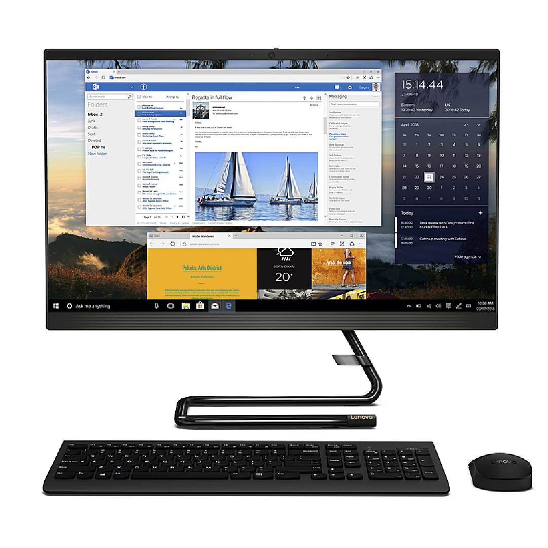 juniolenovo-04 Lenovo IdeaCentre AiO 23.8" Procesador Intel Pentium Gold G6400T / Memoria de 8GB / Disco Duro de 1TB - Win10 - Negro - Imagen 1