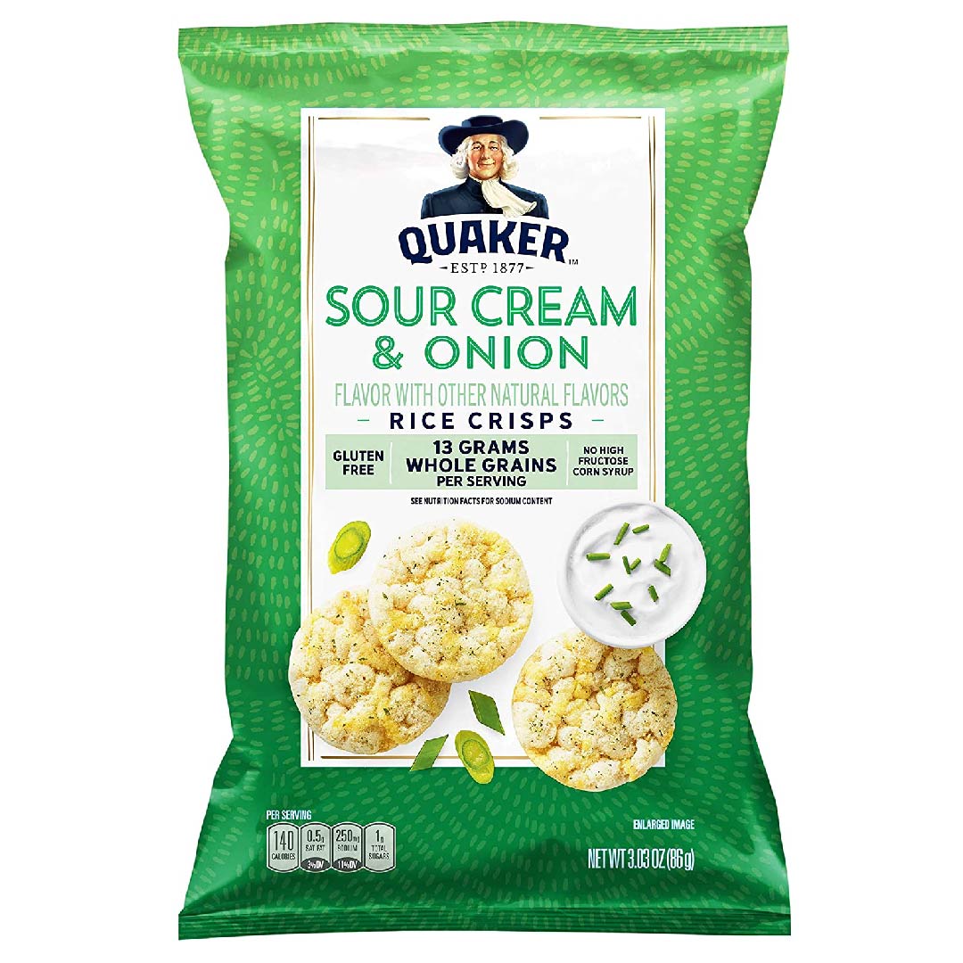 agosto5-05 Quaker Crisps De Arroz Sabor Crema De Cebolla / 86Gr. - Imagen 1