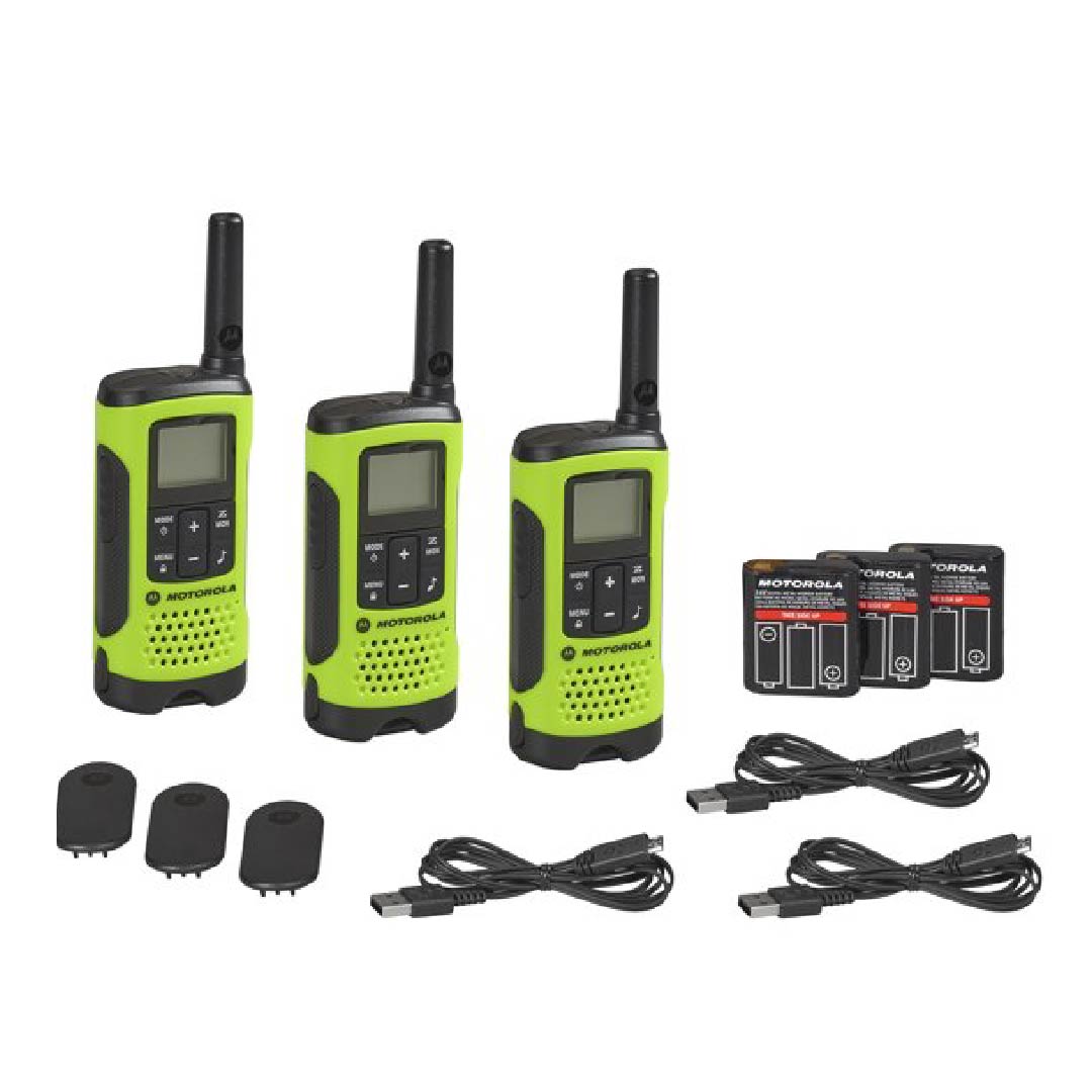 enviado5octubre-02 Radio Transmisor Motorola Talkabout T260TPG / Con Cable y Conectores Micro-USB Duales, Color Verde / 3 Pack - Imagen 1