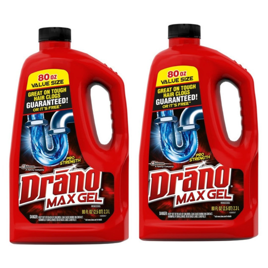 draño Drano Gel Max Eliminador De Obstrucciones Desagües | Ducha | Fregadero | 2 Pack - Imagen 1