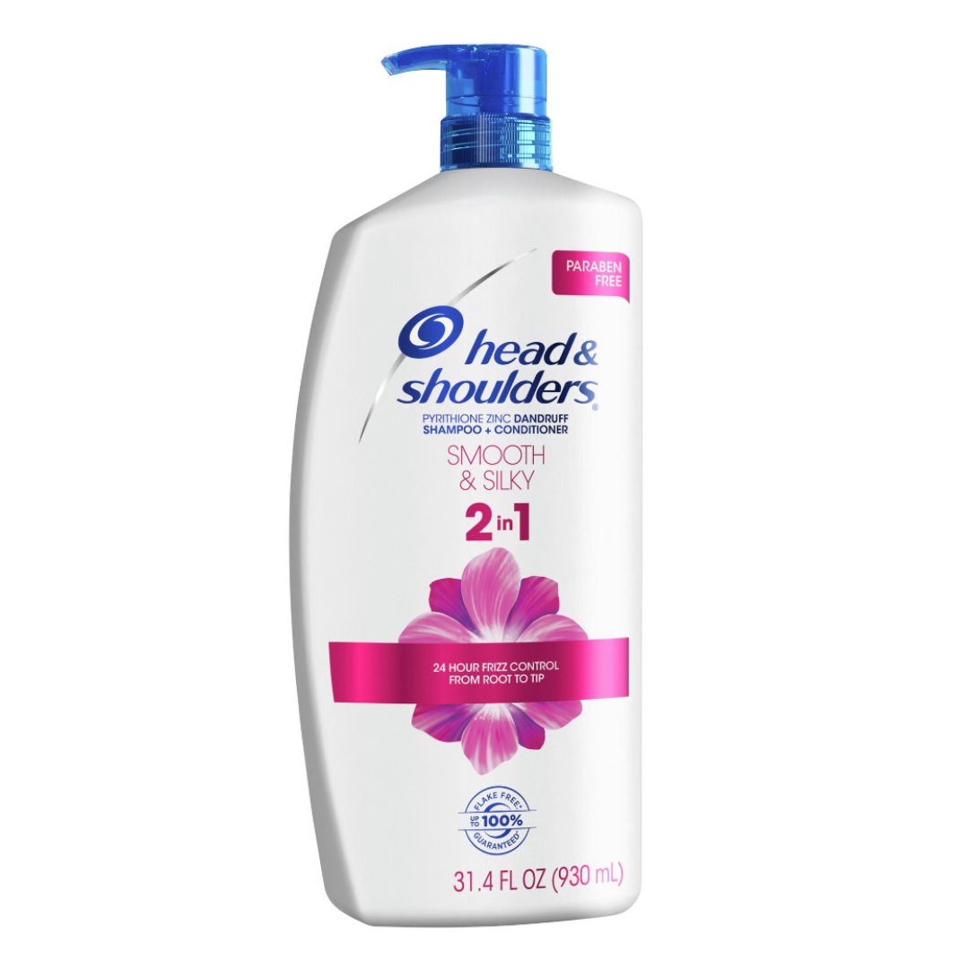 n Champú y Acondicionador Anti Caspa Head&Shoulders 2en1 Smooth & Silky | Controla El Frizz Por 24H / 1.28 L - Imagen 1
