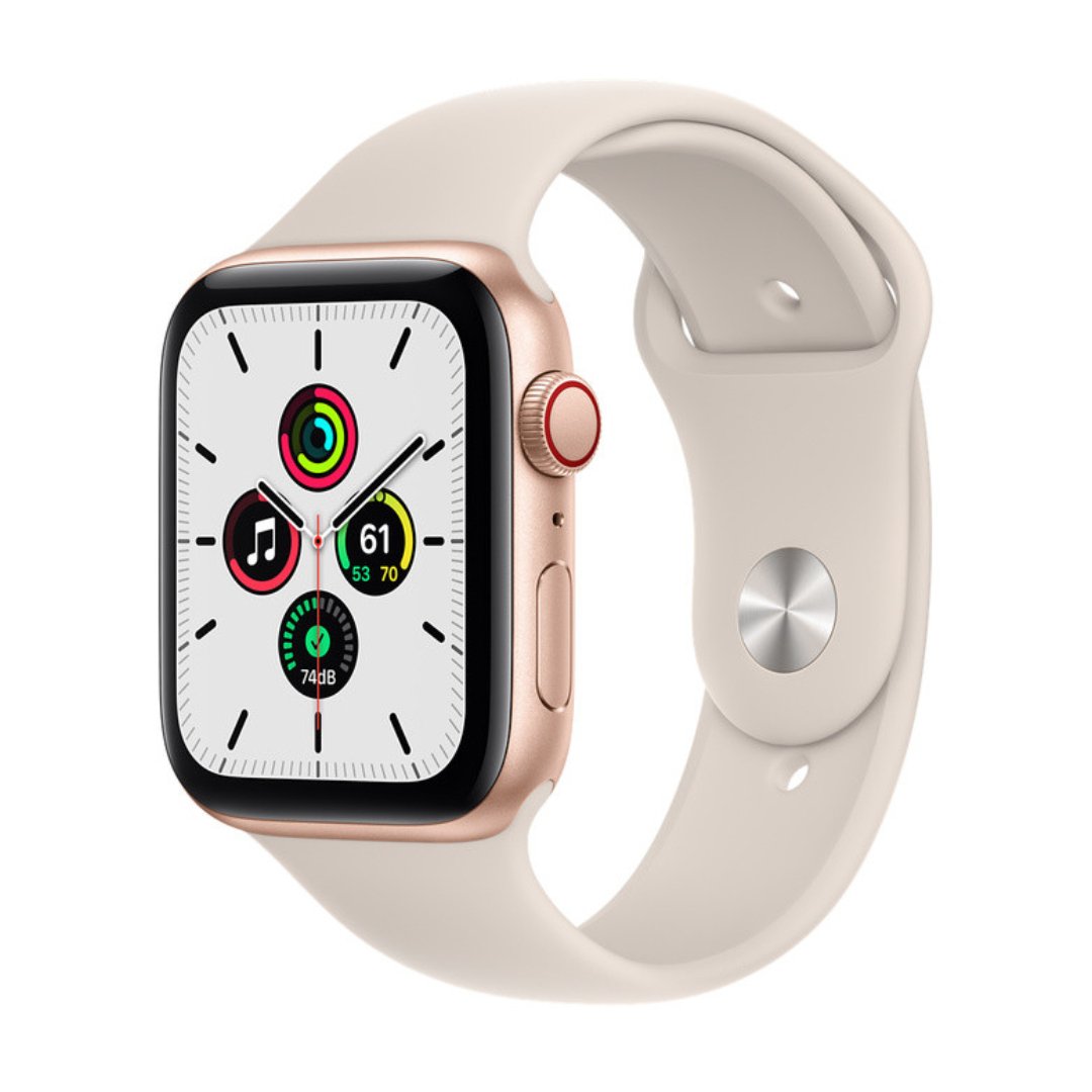 apple2 Reloj Apple Watch SE GPS, 44mm Gold Aluminum / Correa Deportiva Starlight - Imagen 1