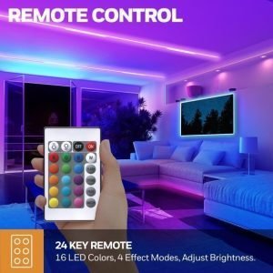 Tira De Luces LED RGB Multicolor Activada Por movimiento Con Control Remoto, Honeywell - Adaptador De Corriente - 16.4 pies/5 m - Imagen 2