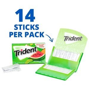 Chiclets Trident Sabor Patilla Sin Azúcar, 15 Pack / 210 Total - Imagen 2
