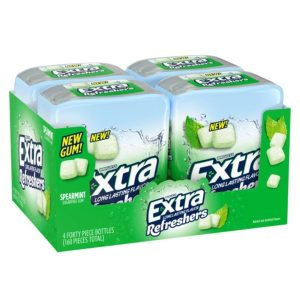 Cubos De Chiclets Extra Sabor Spearmint Sin Azúcar, 4 Pack / 160 Total
