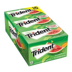 Chiclets Trident Sabor Patilla Sin Azúcar, 15 Pack / 210 Total