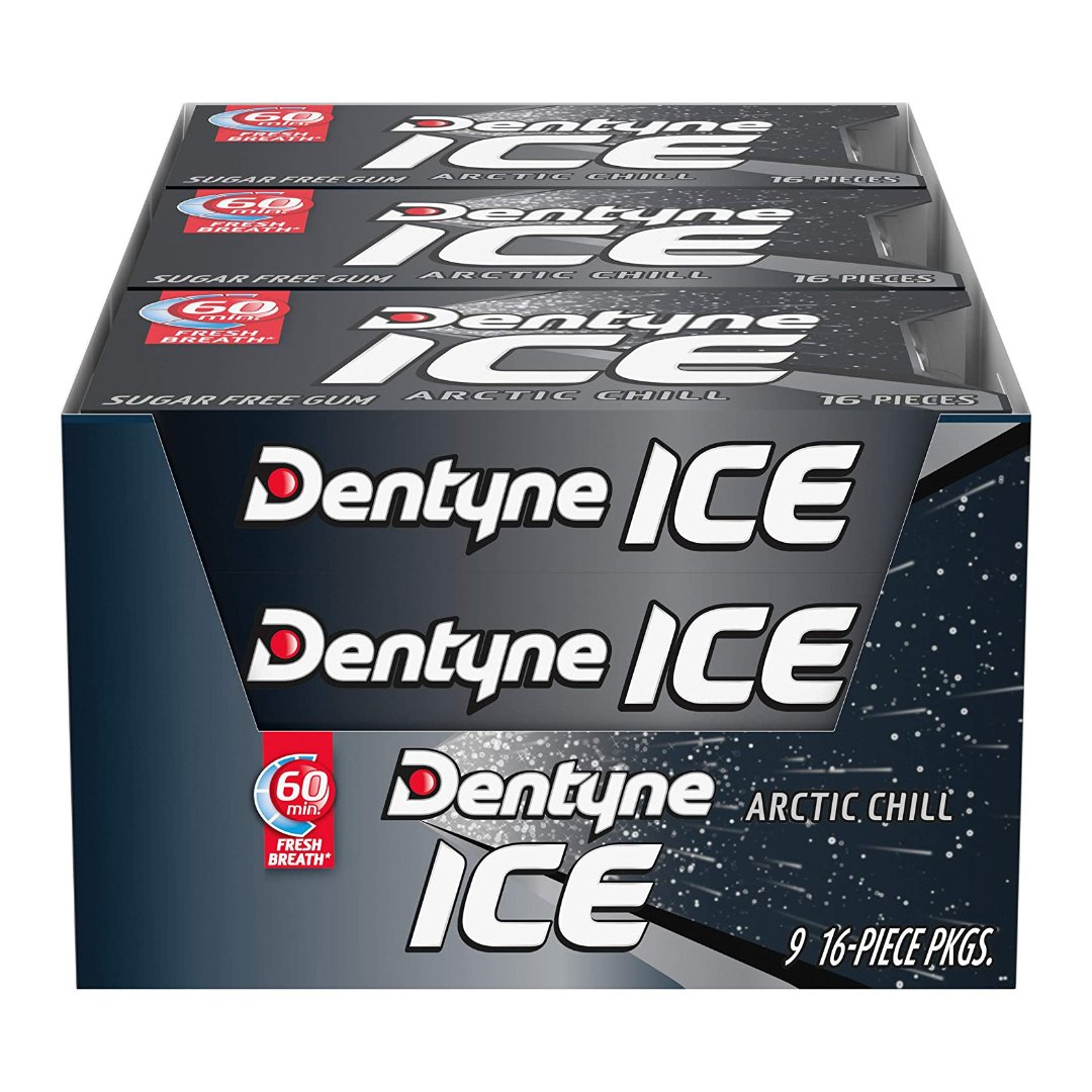 Web_Photo_Editor (71) Chiclets Dentyne Ice Sin azúcar Sabor Arctic Chill, 9 Pack / 144 Total - Imagen 1