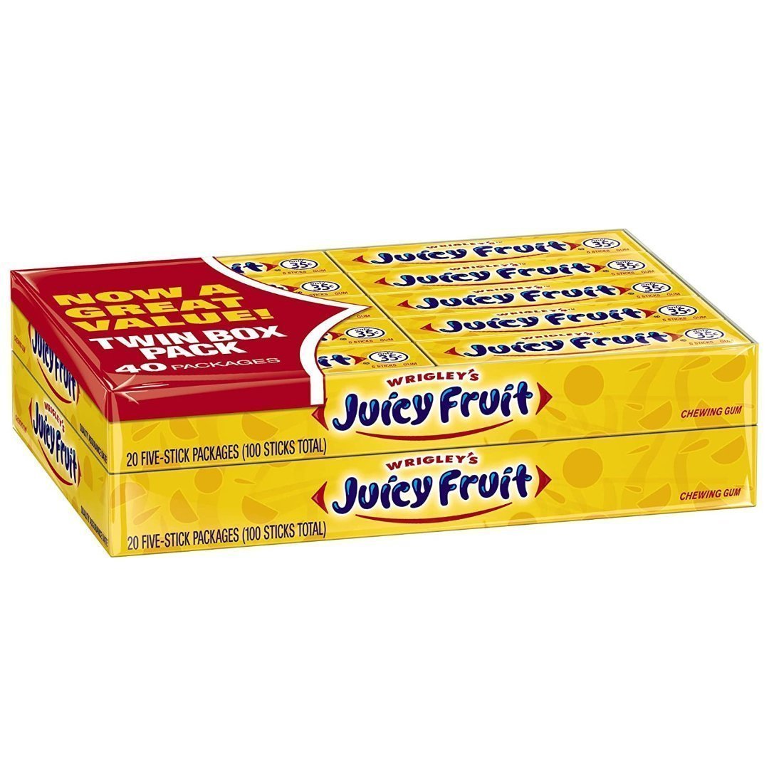 Web_Photo_Editor (78) Bandas De Chiclets Wrigley´s Sabor Juicy Fruit 40 Pack / 200 Total - Imagen 1