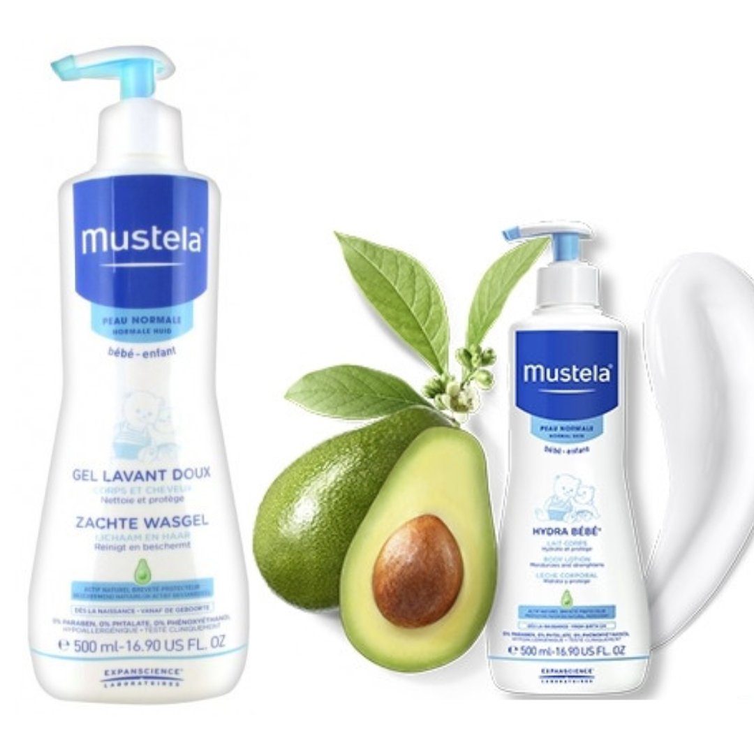 Untitled (24) Body Wash + Loción Para Pieles Normales Recién Nacidos - Niños, Mustela / 500ml - 300mL - Imagen 1