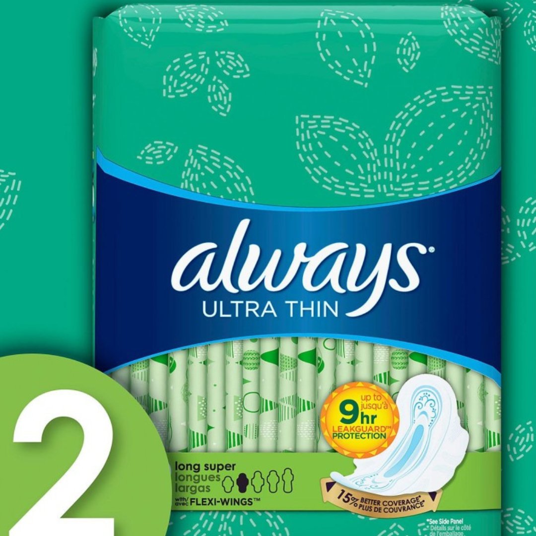 Project 11 (2) Toallas Sanitarias Always Ultra Thin Diurnas, 44 Pack - Imagen 1