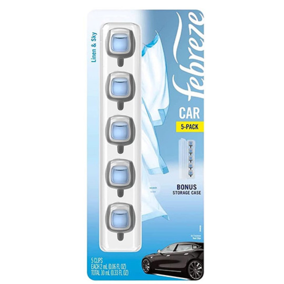 Project 12 (33) Ambientadores Para Carro Linen & Sky, Febreze / 5 Pack / 10mL - Imagen 1