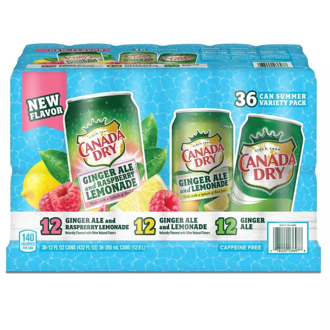 Project 16 (51) Canada Dry Ginger Ale, Paquete Variado De Verano / 36 Pack / 355 mL - Imagen 1