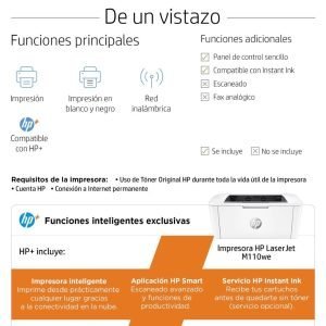 Impresora HP LaserJet M110we / USB / Wi-Fi - Imagen 3