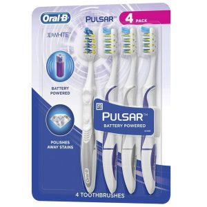 Cepillo Dental Oral-B Pulsar 3D White Con Cerdas Vibratorias, 4 Pack - Cerdas Suaves