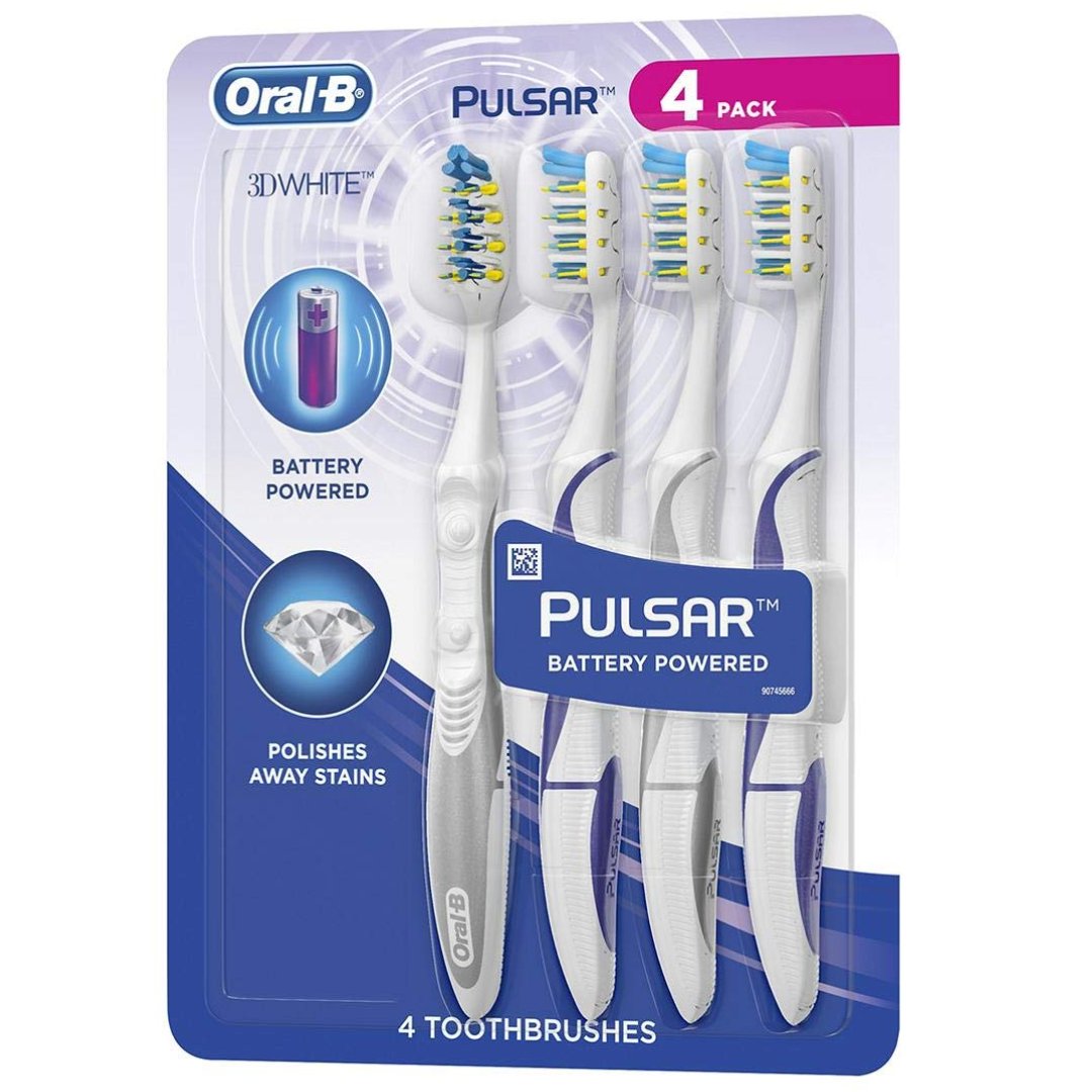 Project 17 – 2022-10-18T115758.439 Cepillo Dental Oral-B Pulsar 3D White Con Cerdas Vibratorias, 4 Pack - Cerdas Suaves - Imagen 1