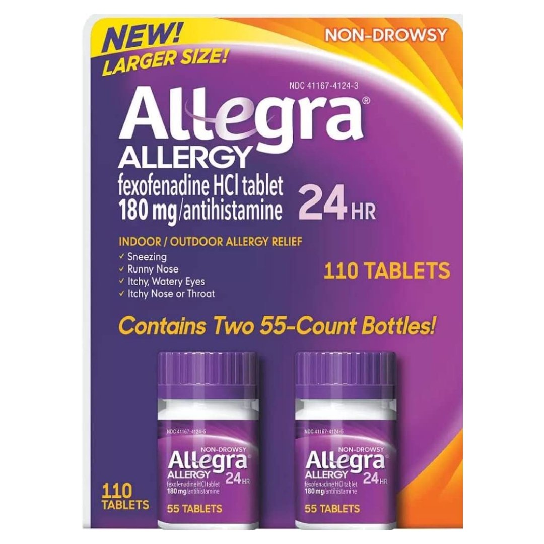 Project 17 – 2022-10-25T180013.349 Allegra - 24 Horas De Alivio De Alergias 180 mg / 2 Pack / 110 Tabletas - Imagen 1