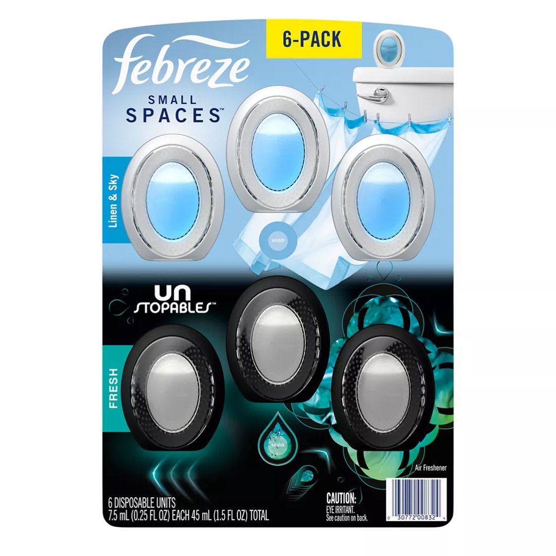Project 17 - 2022-10-26T095704.649 Ambientador De Espacios Pequeños - Febreze Linen & Sky / Unstopables Fresh / 6 Pack / 7.5 mL - Imagen 1