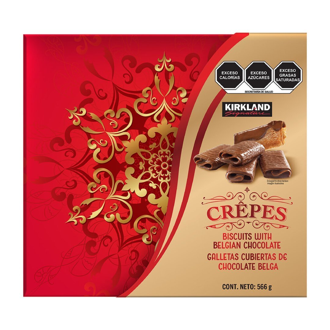 Untitled Project (45) Crepes De Galletas Cubiertas De Chocolate Belga, Kirkland Signature / 566g Caja Color Rojo - Imagen 1