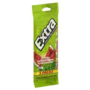 Chiclets Extra Sabor Patilla, 3 Pack / 15 Unidades