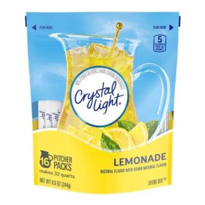 Mezcla Instantánea De Limonada En Polvo, Crystal Light / 16 Pack / 244g Menos Calorías