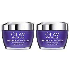 Crema Hidratante Facial Nocturna Retinol 24 + Péptidos, Olay / 2 Pack / 48g