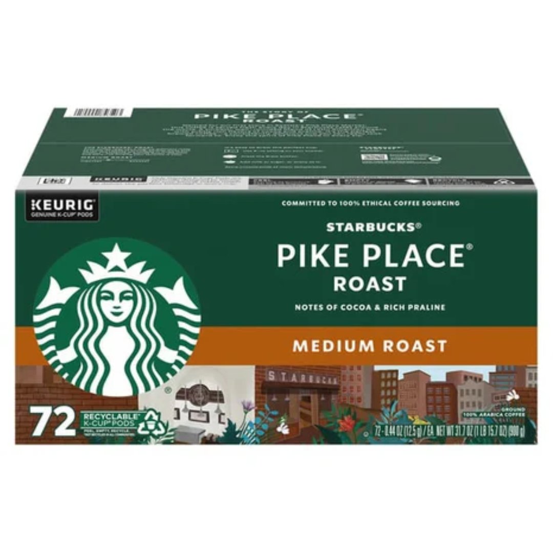 Untitled Project – 2023-03-02T103726.504 Café Starbucks K-Cups Pike Place Roast Medio Tostato, 72 Pack / 900g - Imagen 1