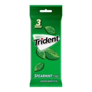 Chiclets Trident - Sabor Spearmint Sin Azúcar / 14 Sticks / 3 Pack