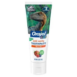 Pasta De Dientes De Jurassic World Con Flúor Anticavidad - Sabor a Frutos Rojos / Orajel Kids / 119g
