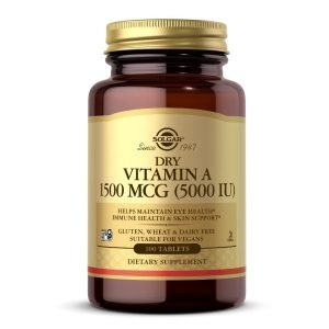 Vitamina A 1500mcg (5000 IU) / Solgar / 100 Tabletas