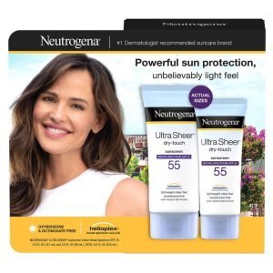 Protector Solar Facial SPF 55 - Neutrogena Ultra Sheer / 2 Pack / 147mL / 88mL