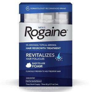 Tratamiento Fuente De Espuma Para Crecimiento Del Vello Minoxidil 5% / Rogaine Men´s / 60g / 3 Pack