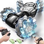Auto De Acrobacias Con Control Remoto RC Con Reloj Controlado A Mano, Camión De Detección De Auto Rastreador 360° LED 1/16 4WD 12.5MPH / Color Gris