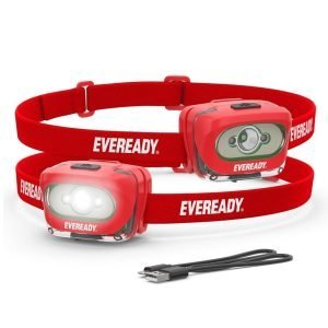 Linterna Frontal Recargable - Superbrillantes IPX4 - Resistentes Al Agua (Cable USB Incluido) / 2 Pack / Eveready