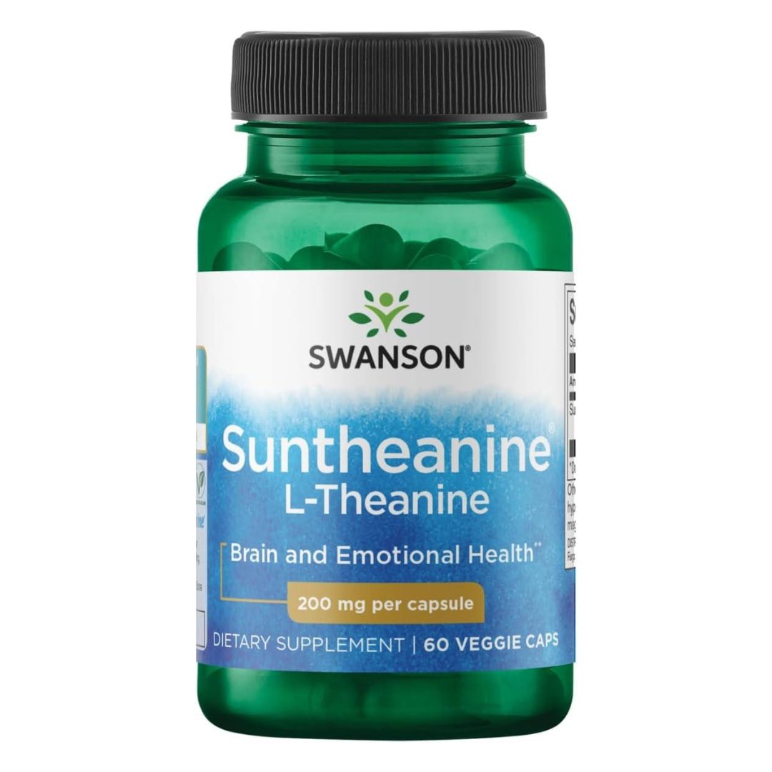 Untitled Project Swanson Aminoácido Doble Potencia Suntheanine L-teanina 200mg / 60 Cápsulas Veganas - Imagen 1