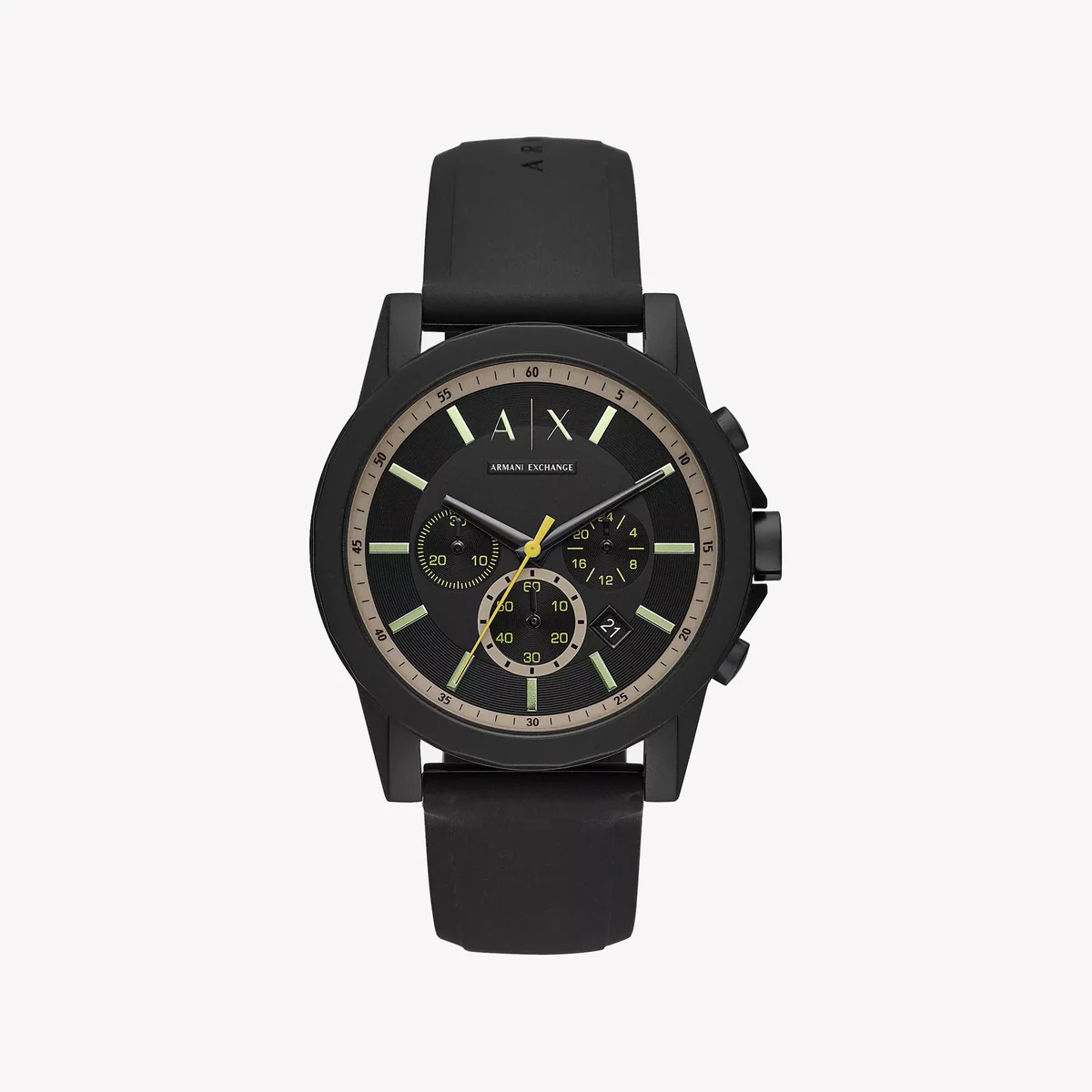 reloj ax RELOJ CRONOGRAFICO ARMANI EXCHANGE DE HOMBRE CON CORREA NEGRA DE SILICON AX1343 - Imagen 1
