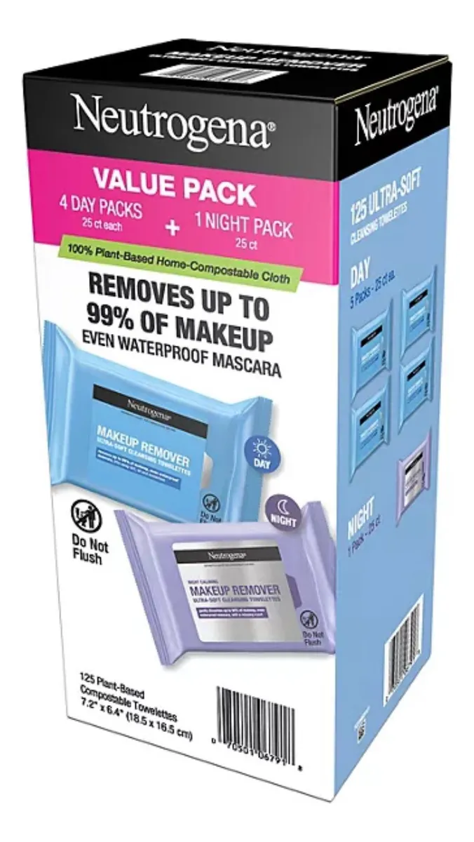 toallitas facial neutrogena Neutrogena Toallitas Removedoras De Maquillaje / 125 Unds - Imagen 1