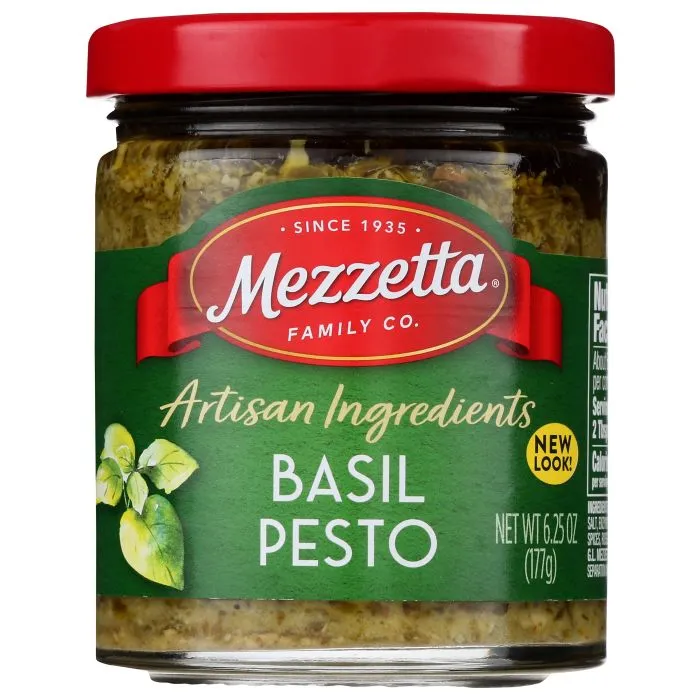 pesto Mezzetta Pesto Tradicional Italiano De Albahaca Fresca, Parmesano Y Piñones / 6.25 Onzas - Imagen 1
